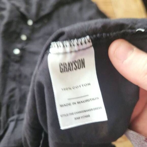 Grayson Frank & Eileen The Changemaker Black Shirt Dress SZ 02 Medium - Picture 4 of 5